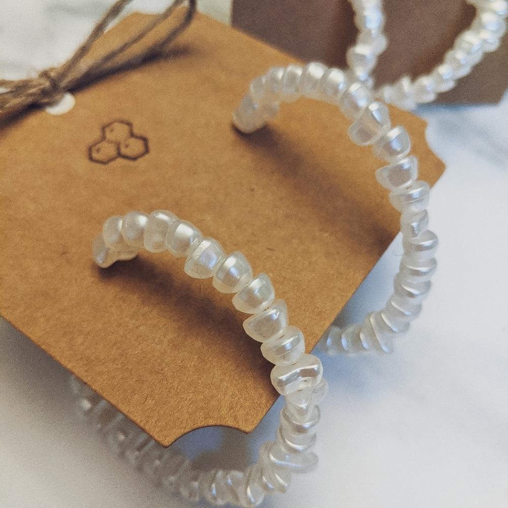 COPY - Faux Pearl Hoop Earrings • NWT ✨
